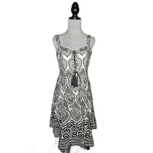 Chic Black and White Patterned Summer Dress